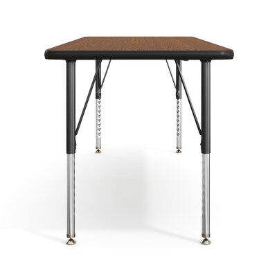 Flash Furniture Wren Rectangular Activity Table, 60" x 24", Height Adjustable, Oak Top/Black Frame (XUA2460RECOATP)