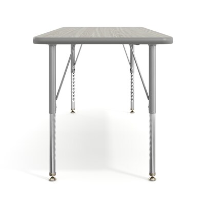 Flash Furniture Wren Rectangular Activity Table, 60" x 24", Height Adjustable, Light Gray Top/Silver Frame (XUA2460RECLGTP)
