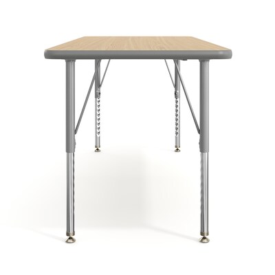 Flash Furniture Wren Rectangular Activity Table, 60" x 24", Height Adjustable, Light Natural Top/Silver Frame (XUA2460RECLNTP)