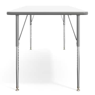 Flash Furniture Wren Rectangular Activity Table, 72" x 30", Height Adjustable, White Top/Silver Frame (XUA3072RECWHTA)