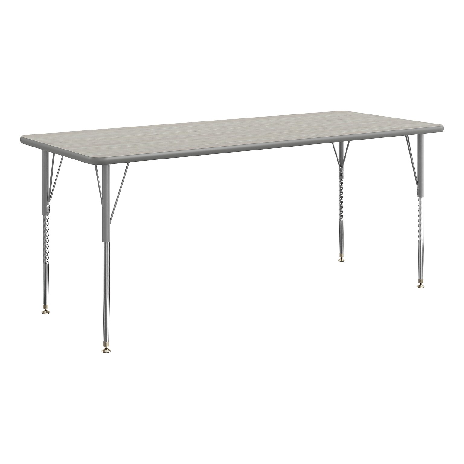 Flash Furniture Wren Rectangular Activity Table, 72 x 30, Height Adjustable, Light Gray Top/Silver Frame (XUA3072RECLGTA)