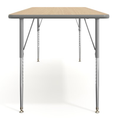 Flash Furniture Wren Rectangular Activity Table, 72" x 30", Height Adjustable, Light Natural Top/Silver Frame (XUA3072RECLNTA)