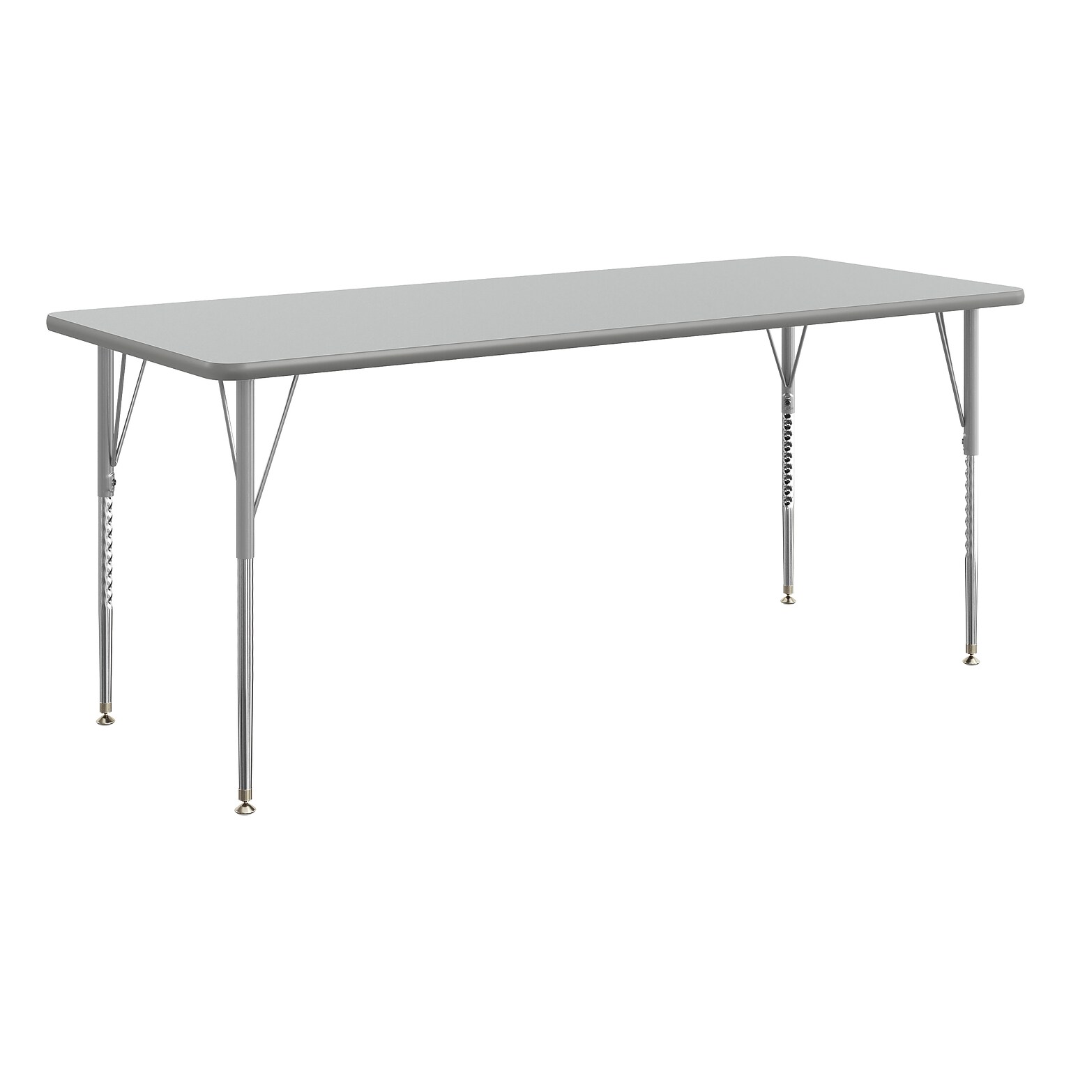 Flash Furniture Wren Rectangular Activity Table, 72 x 30, Height Adjustable, Gray Top/Silver Frame (XUA3072RECGTA)