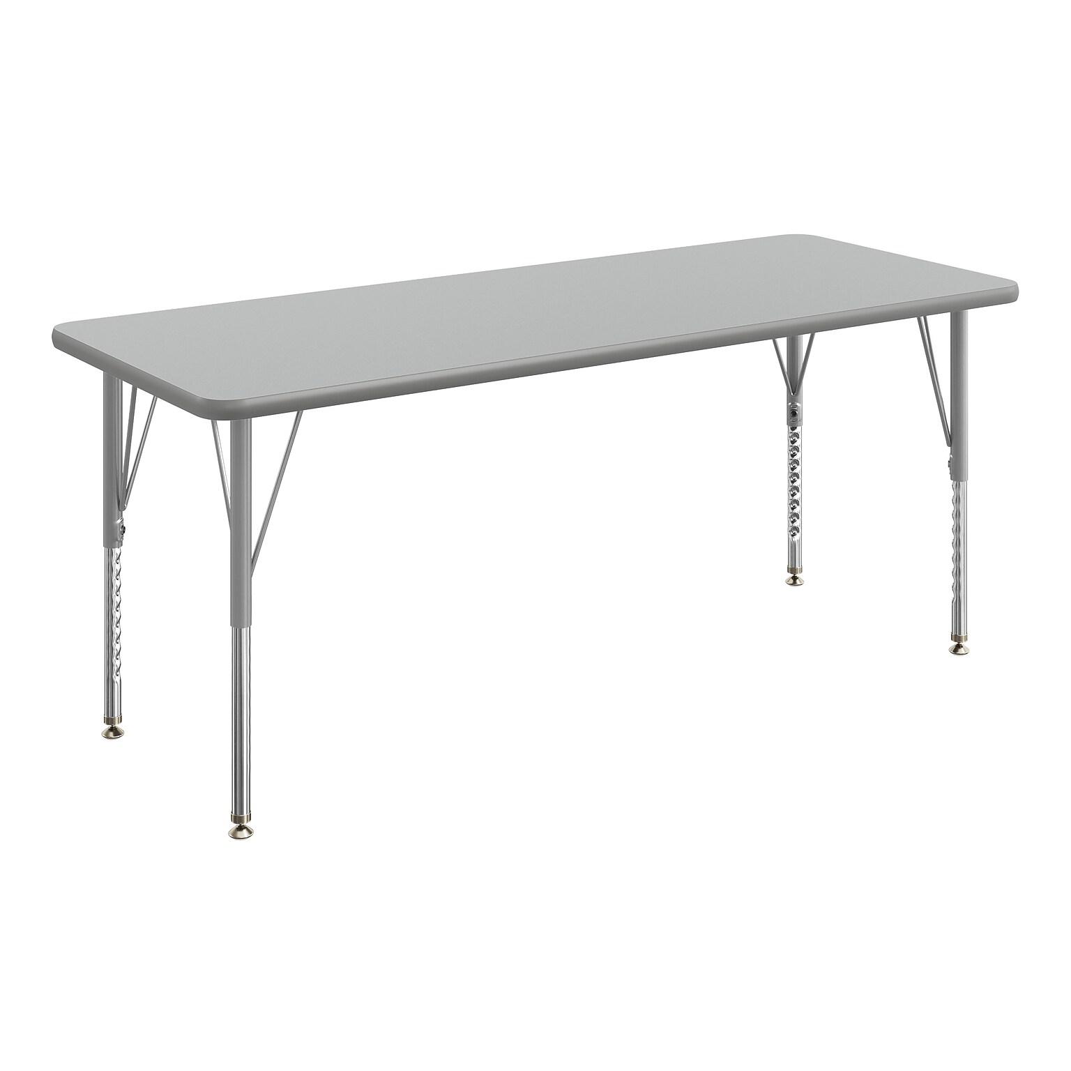 Flash Furniture Wren Rectangular Activity Table, 60 x 24, Height Adjustable, Gray Top/Silver Frame (XUA2460RECGYTP)