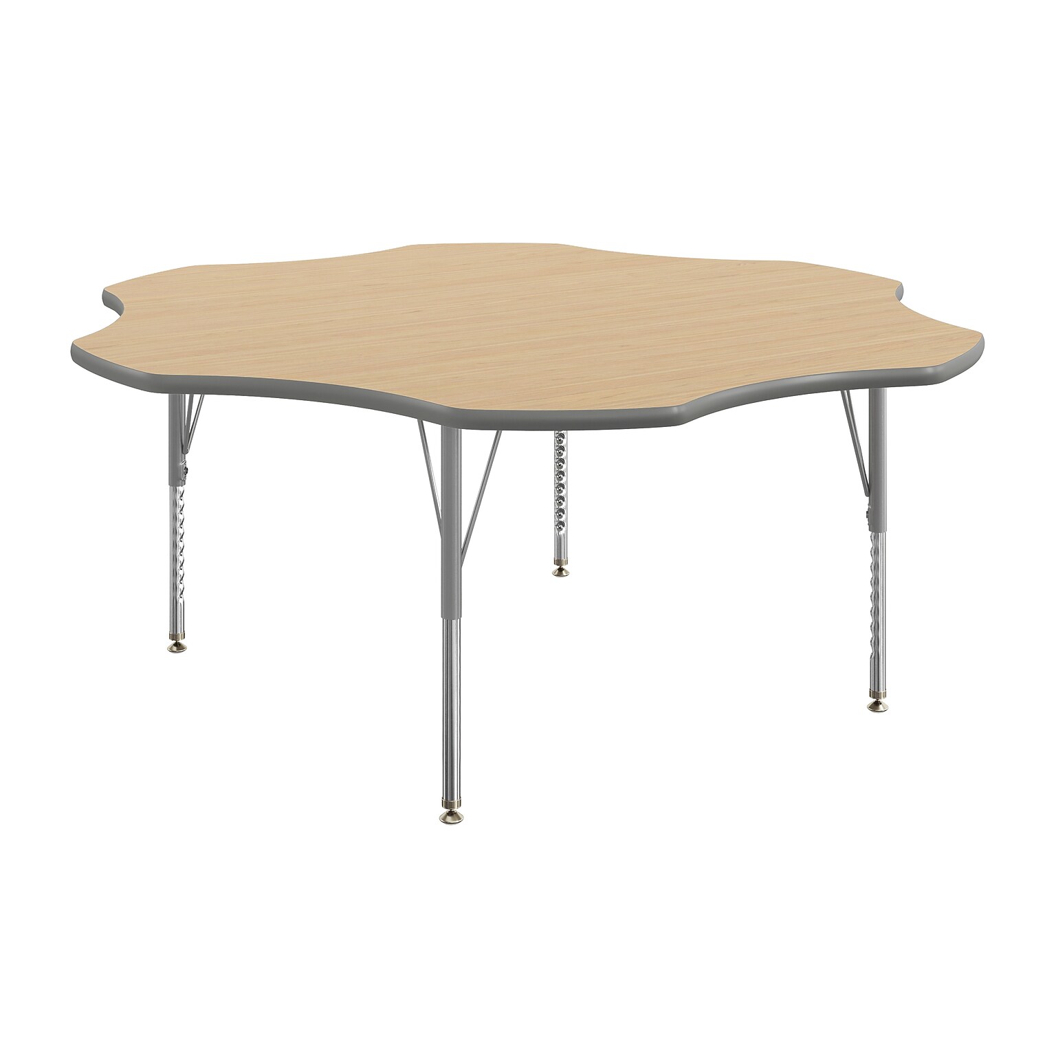 Flash Furniture Wren 60 Flower Activity Table, Height Adjustable, Light Natural Top/Silver Frame (XUA60FLRLNTP)
