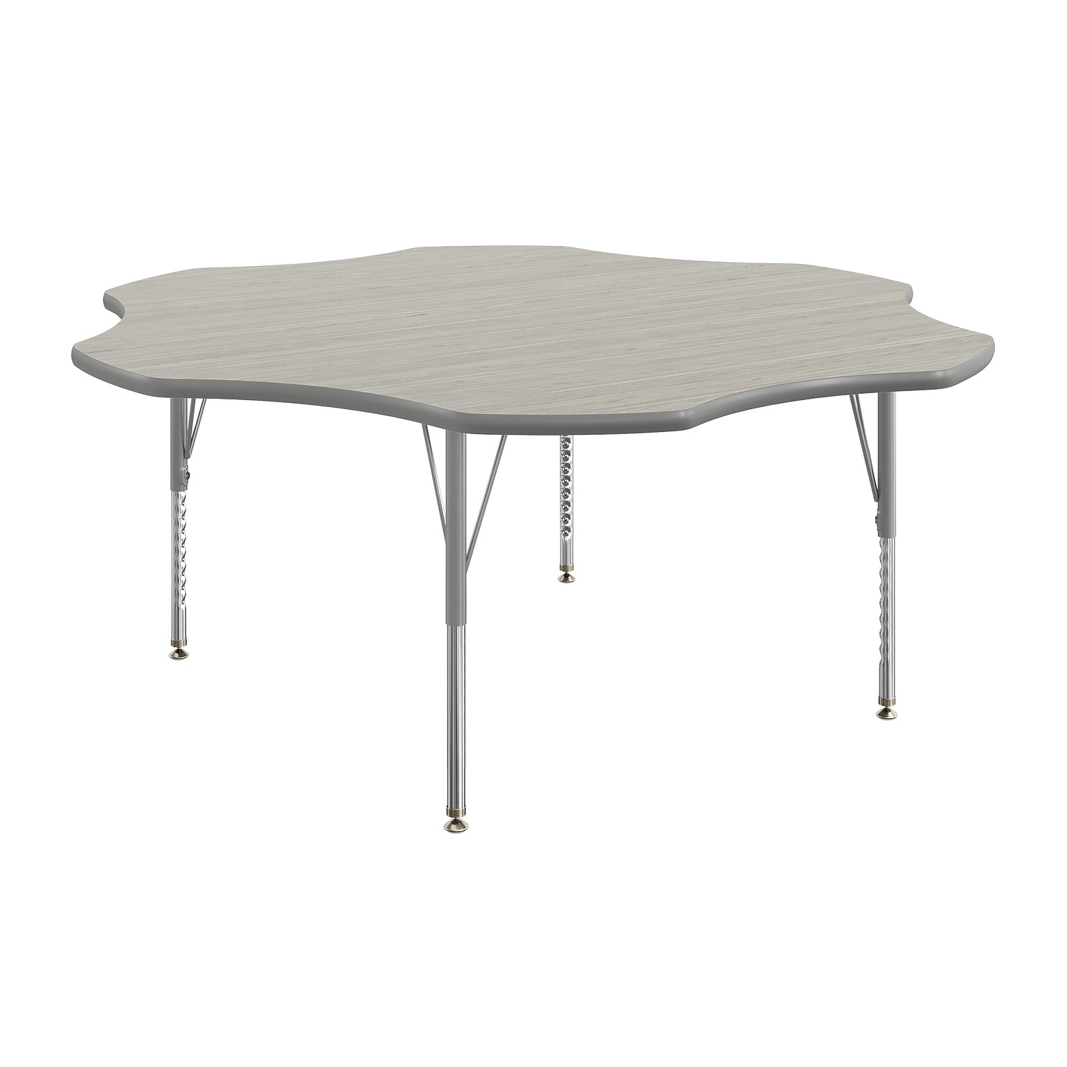 Flash Furniture Wren 60 Flower Activity Table, Height Adjustable, Light Gray Top/Silver Frame (XUA60FLRLGTP)