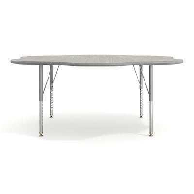 Flash Furniture Wren 60" Flower Activity Table, Height Adjustable, Light Gray Top/Silver Frame (XUA60FLRLGTP)