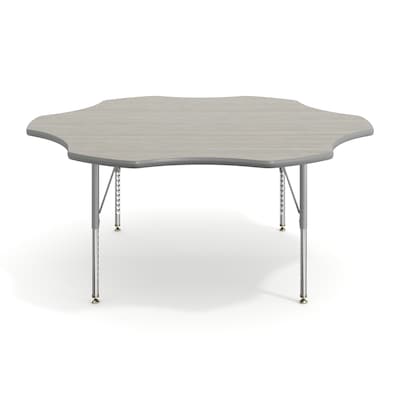 Flash Furniture Wren 60" Flower Activity Table, Height Adjustable, Light Gray Top/Silver Frame (XUA60FLRLGTP)