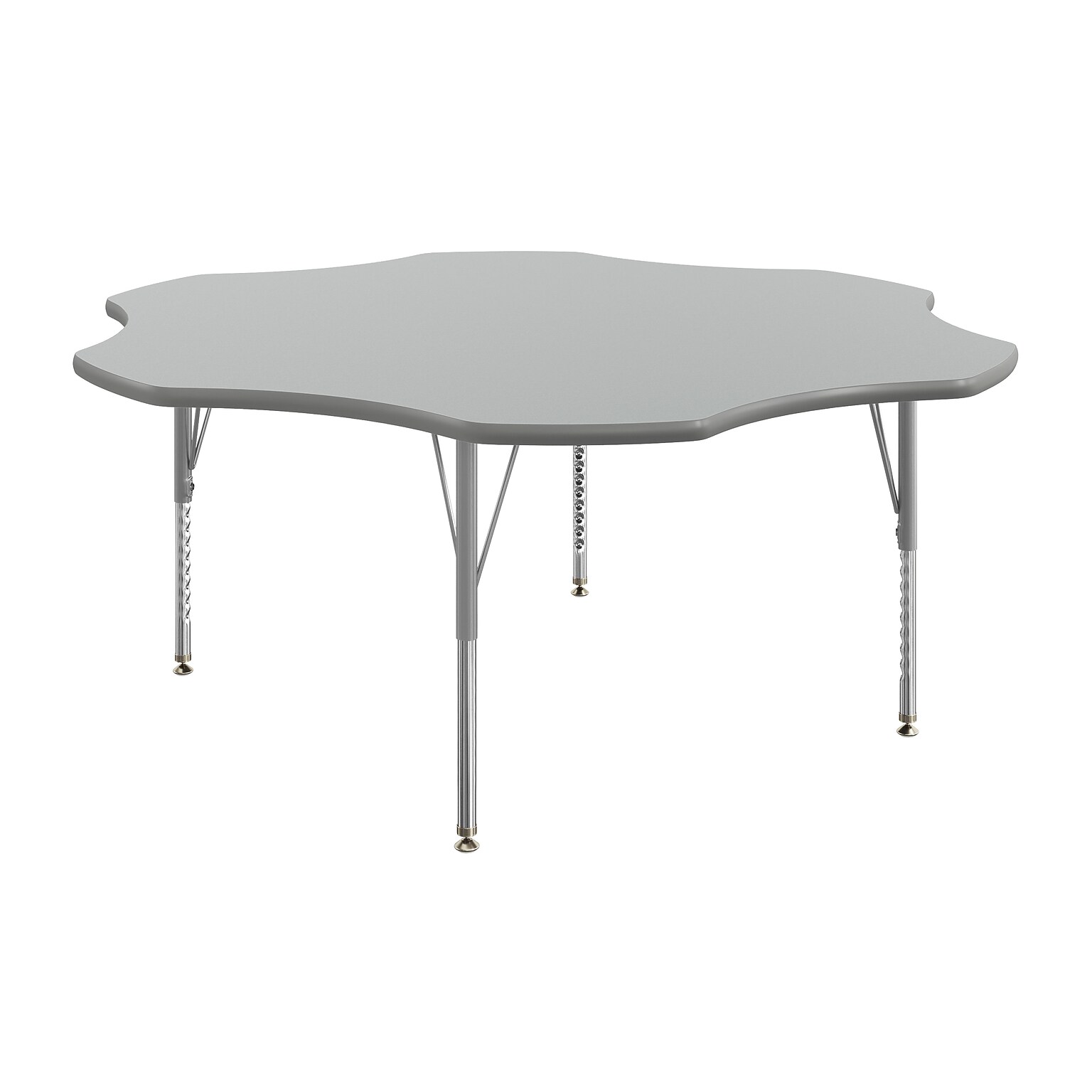 Flash Furniture Wren 60 Flower Activity Table, Height Adjustable, Gray Top/Silver Frame (XUA60FLRGTP)