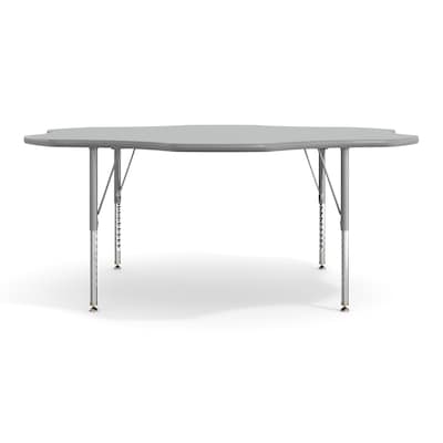 Flash Furniture Wren 60" Flower Activity Table, Height Adjustable, Gray Top/Silver Frame (XUA60FLRGTP)