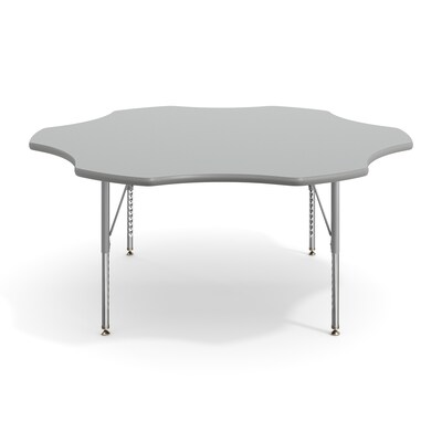 Flash Furniture Wren 60" Flower Activity Table, Height Adjustable, Gray Top/Silver Frame (XUA60FLRGTP)