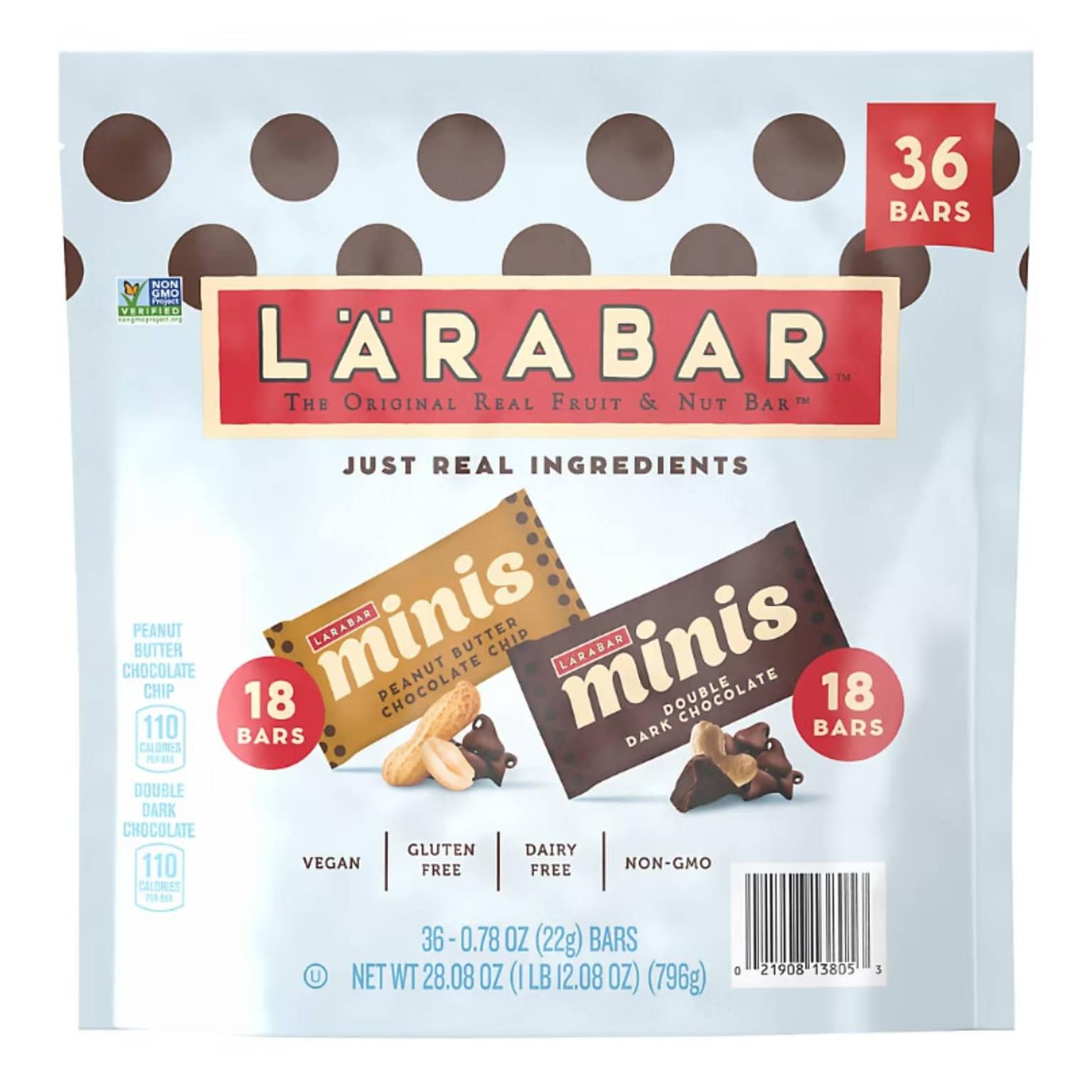 Larabar Minis Gluten Free Varierty Pack Breakfast Bars, 0.78 oz., 36 Bars/Pack (GEM02966)