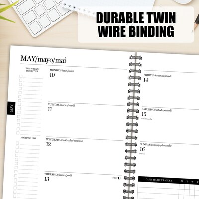 2027 Willow Creek Basic Blue 6.5" x 8.5" Weekly & Monthly Desk Calendar, Assorted Colors (66973)