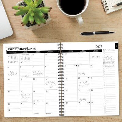 2027 Willow Creek Basic Pink 8.5" x 11" Weekly & Monthly Desk Calendar, Assorted Colors (67000)