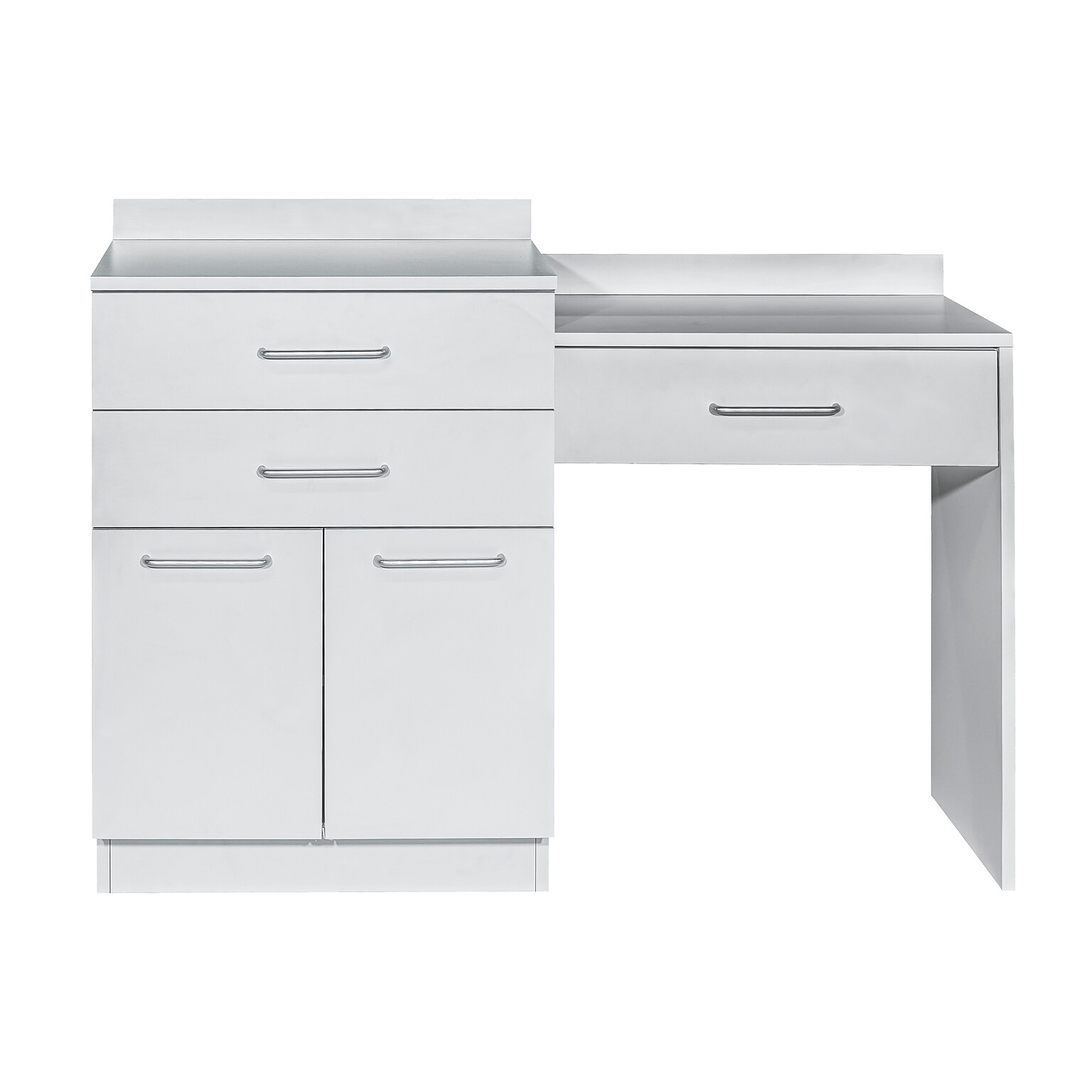 Viva Comfort 36 H x 24 W Exam Room Medical Cabinet with 24 W Right Side Desk, 2 Door, 2 Drawer, Gray (902-24-GRY-AO)