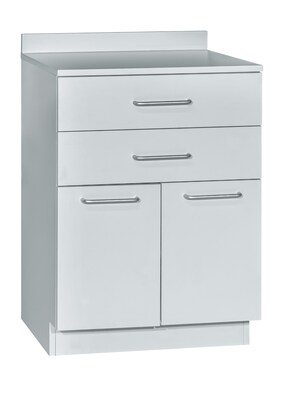 Viva Comfort 36'' H x 24" W Exam Room Medical Cabinet with 24" W Right Side Desk, 2 Door, 2 Drawer, Gray (902-24-GRY-AO)