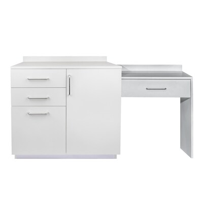 Viva Comfort 36 H x 36 W Exam Room Medical Cabinet with 24 Right Side Desk, 3 Drawers, Gray (90236-NS-GRY-AO)
