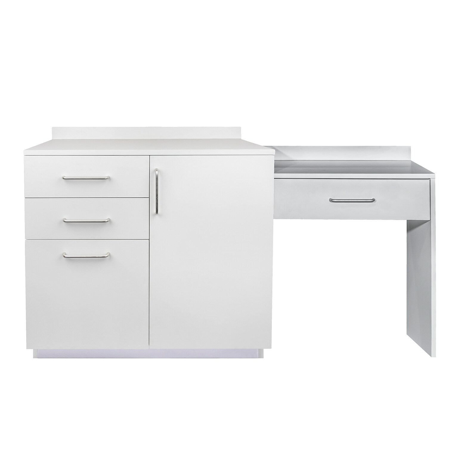 Viva Comfort 36 H x 36 W Exam Room Medical Cabinet with 24 Right Side Desk, 3 Drawers, Gray (90236-NS-GRY-AO)