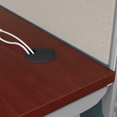 Regency Instant Office 63"H x 193.5"W 3 Person L-Shaped Cubicle Panel Workstation, Hansen Cherry (IO36494-03K-3P)