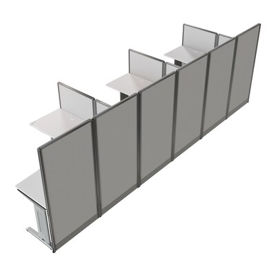 Regency Instant Office 63"H x 193.5"W 3 Person L-Shaped Cubicle Panel Workstation, Pure White (IO36194-03K-3P)