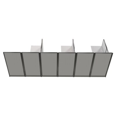 Regency Instant Office 63"H x 193.5"W 3 Person L-Shaped Cubicle Panel Workstation, Pure White (IO36194-03K-3P)