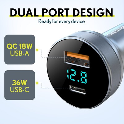 Overtime 4-Piece Charging Kit, 65W GaN3 Wall Charger, 54W Dual-Port Car Charger, Two 6 ft. 60W USB-C Cables (OCTW27A40BD1)
