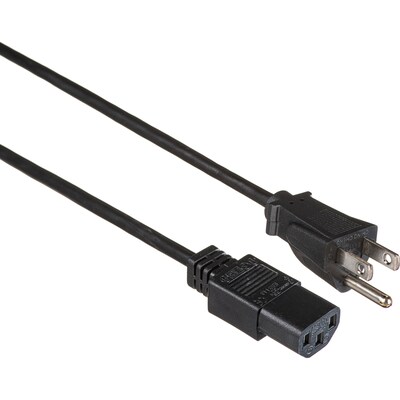 Poly 6ft NEMA 5-15P to IEC 60320 C13 Power Cable, Male to Female, Black (874T5AA#ABA)