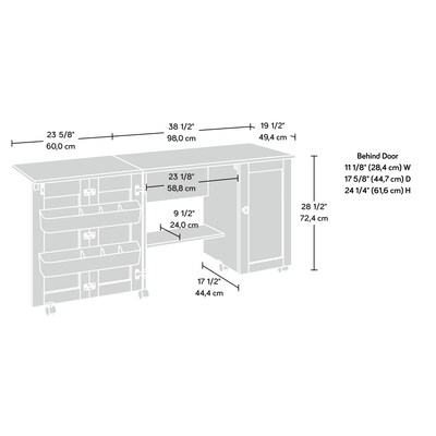 Sauder Select Craft & Sewing Cart, Cinnamon Cherry (411615)