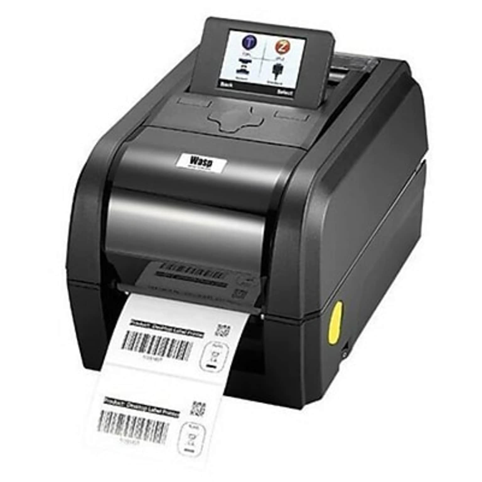 Wasp WPL308Plus Thermal Transfer & Direct Thermal POS Barcode Printer 4.25 Wide (203 dpi), USB/Ethernet, Black