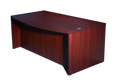 Boss Office Products Laminate Collection 71W Bow Front Desk Shell, Mahogany (N189-M)