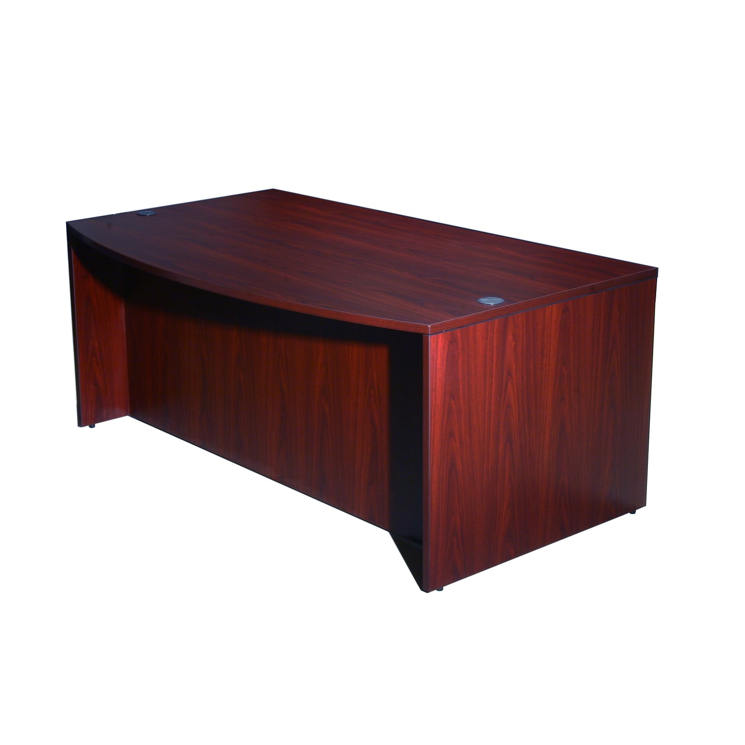 Boss Office Products Laminate Collection 71W Bow Front Desk Shell, Mahogany (N189-M)