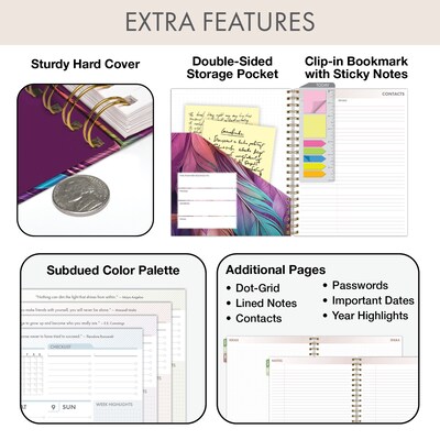 2027 Excello Brands 9.3" x 11" Weekly & Monthly Planner, Paperboard Cover, Pastel Peacock (ESPRO-DLX-CY27-8511-61)
