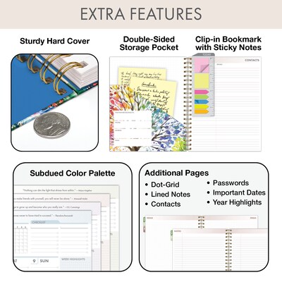 2027 Excello Brands 9.3" x 11" Weekly & Monthly Planner, Paperboard Cover, Tree Seasons (ESPRO-DLX-CY27-8511-20)