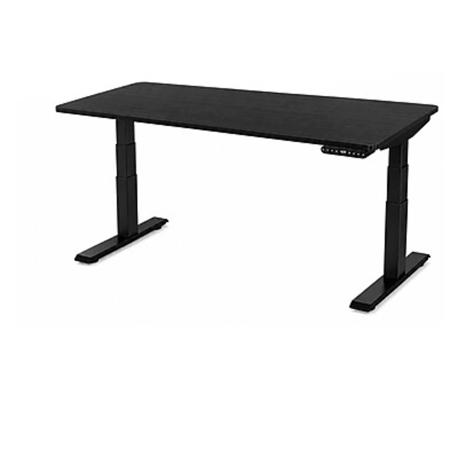Uncaged Ergonomics Rise Up 60W Electric Rectangular Adjustable Bamboo Standing Desk, Black (RUBBK)