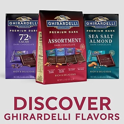 Ghirardelli Premium Dark Chocolate Squares Assortment, 11.3 oz Bag (MSD43479)
