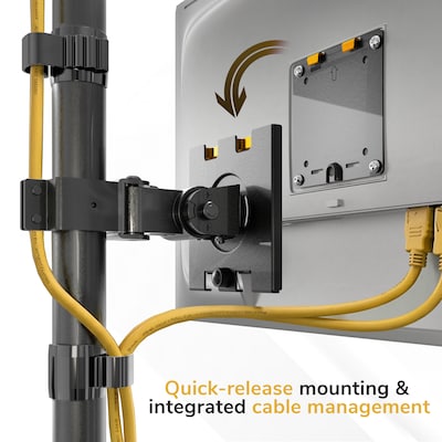 Mount-It! Adjustable Dual Stacking Monitor Wall Mount for Monitors up to 49", Matte Black (MI-12019)