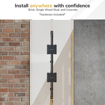 Mount-It! Adjustable Dual Stacking Monitor Wall Mount for Monitors up to 49", Matte Black (MI-12019)