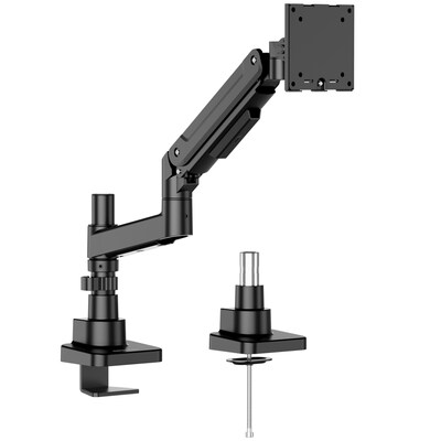Mount-It! Adjustable Single Mount with Gas Spring Arm for Monitors up to 49, Holds up to 44 lbs., Matte Black (MI-12017)