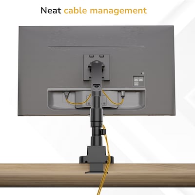 Mount-It! Adjustable Single Mount with Gas Spring Arm for Monitors up to 49", Holds up to 44 lbs., Matte Black (MI-12017)
