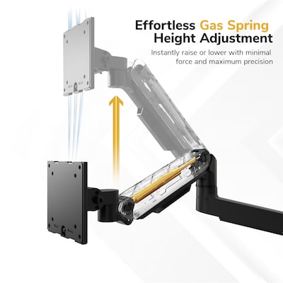 Mount-It! Adjustable Single Monitor Wall Mount for Monitors up to 49", Holds up to 44 lbs., Matte Black (MI-12018)