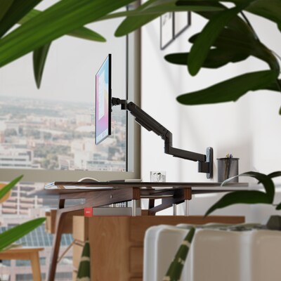 Mount-It! Adjustable Single Monitor Wall Mount for Monitors up to 49", Holds up to 44 lbs., Matte Black (MI-12018)