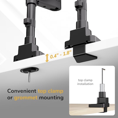 Mount-It! Adjustable Triple Stacking Monitor Mount for Monitors up to 49", Holds up to 44 lbs. per Arm, Matte Black (MI-12016)