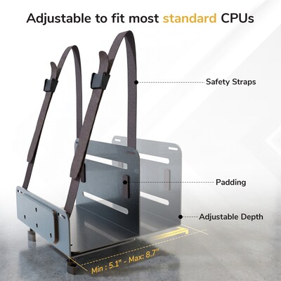 Mount-It! Adjustable Monitor Wall Workstation with Keyboard Tray & CPU Mount for Screens up to 49", Matte Black (MI-12021)