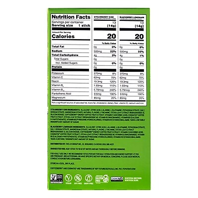 Liquid I.V. Energy Multiplier Sugar-Free Strawberry Kiwi & Blackberry Lemonade Powder Drink Mix , 0.49 oz., 26/Pack (EHC73918)