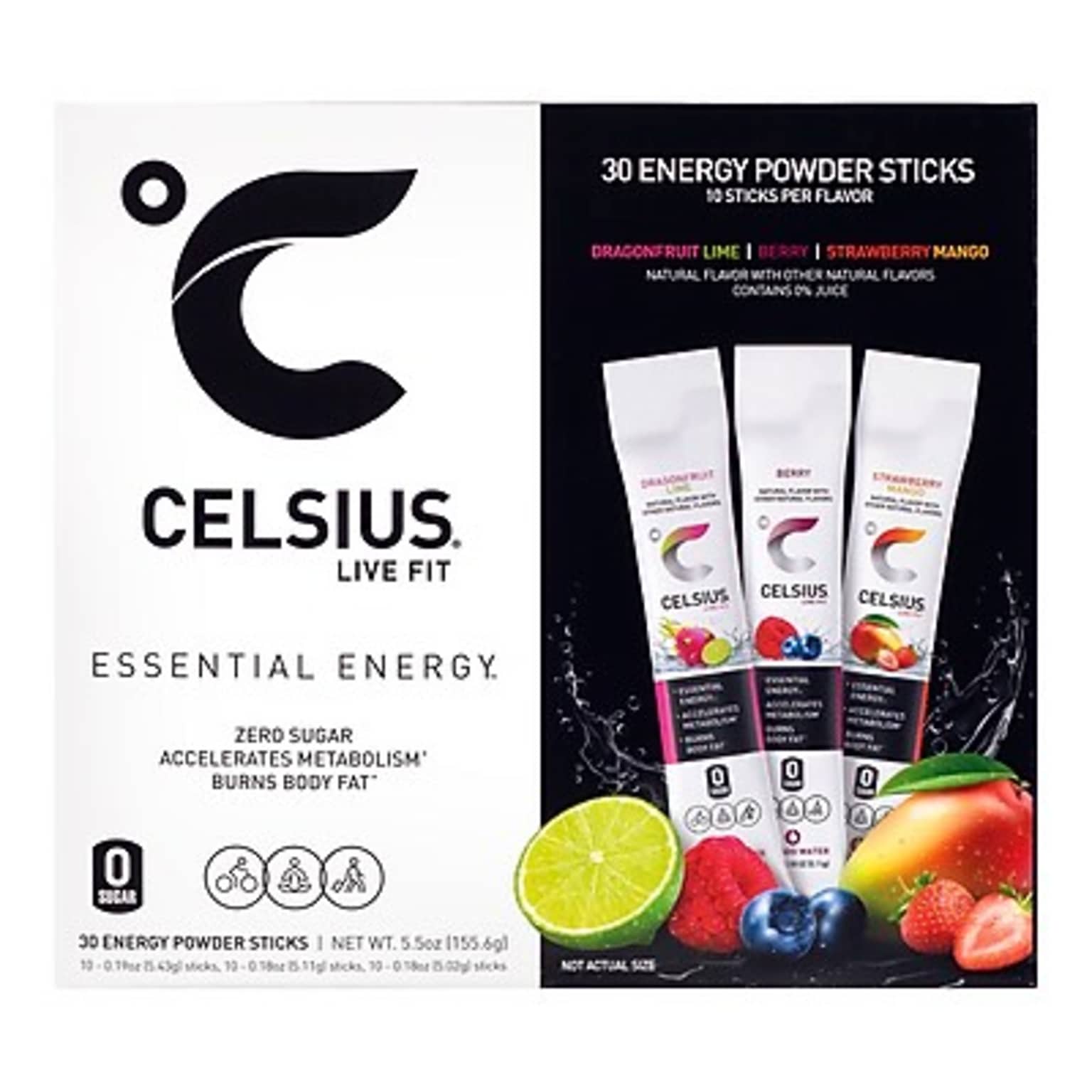 Celsius Essential Energy On-the-Go Energy Powder Drink Mix Variety Pack, 0.19 oz., 30/Pack (CLL02065)