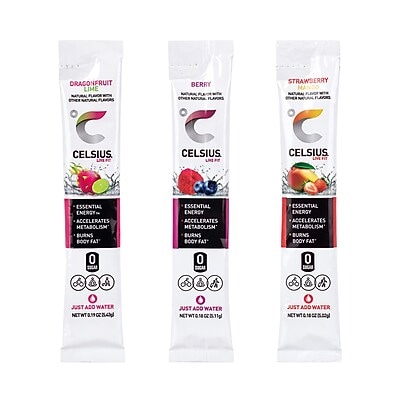 Celsius Essential Energy On-the-Go Energy Powder Drink Mix Variety Pack, 0.19 oz., 30/Pack (CLL02065)