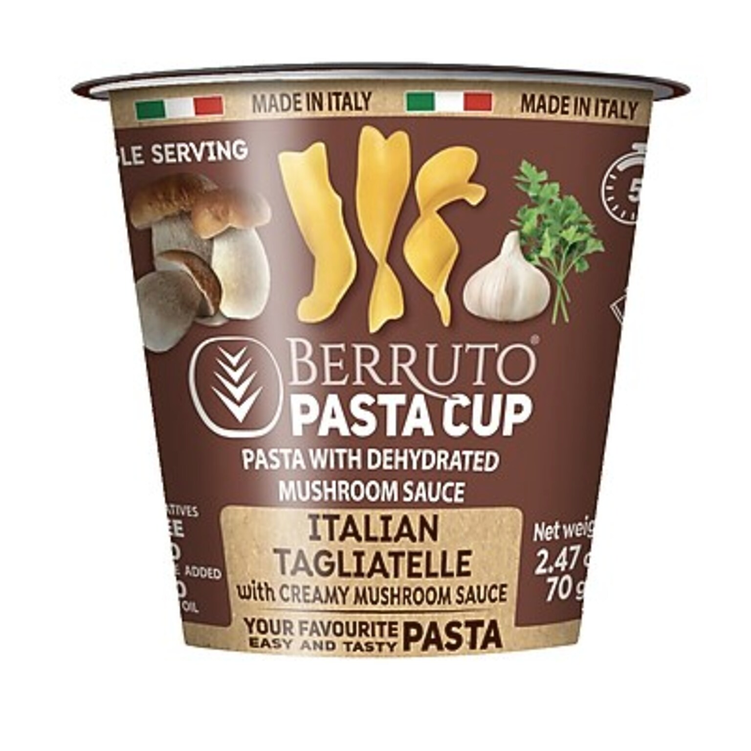 Berruto Italian Tagliatelle with Creamy Mushroom Pasta , 2.47 oz, 8/Pack (JAG06949)