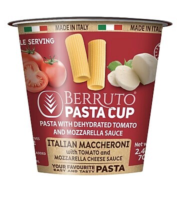 Berruto Italian Maccheroni with Tomato & Mozzarella Pasta, 2.47 oz, 8/Pack (JAG06945)