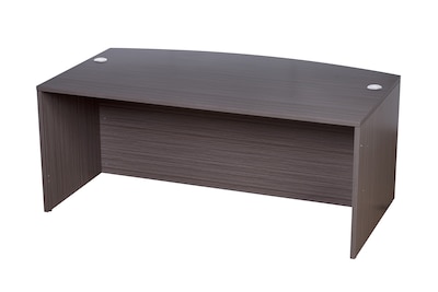 Boss Office Products 71W Bow Front Desk, Driftwood (N189-DW)