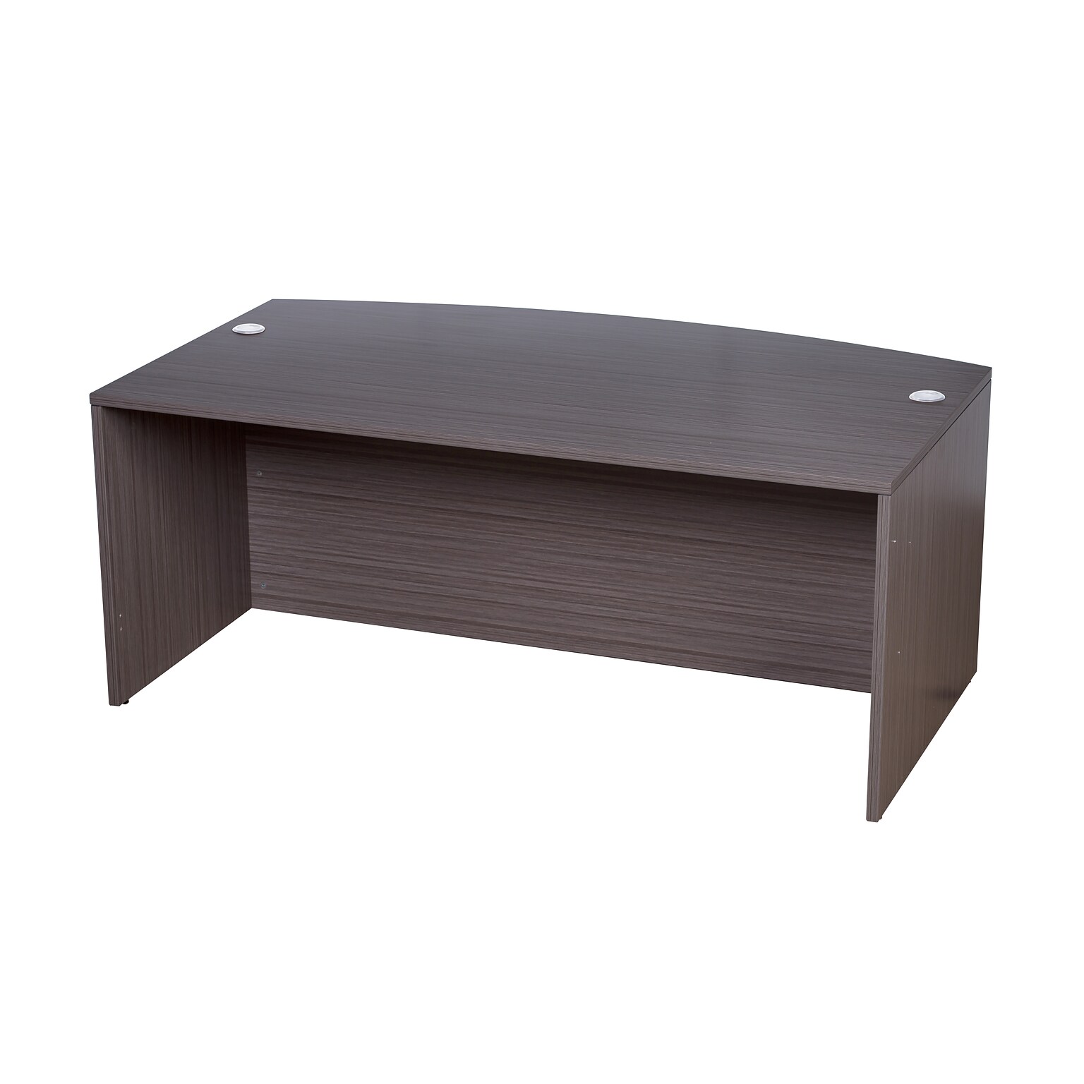 Boss Office Products 71W Bow Front Desk, Driftwood (N189-DW)